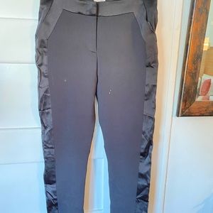 H&M sateen slim fit tuxedo cigarette pants.